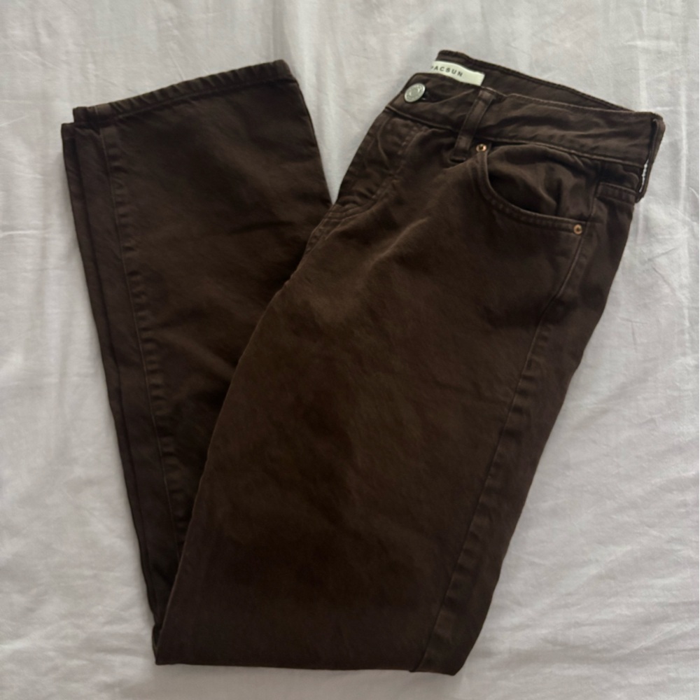 Pacsun Dark Brown Low Rise Straight Leg Jeans
